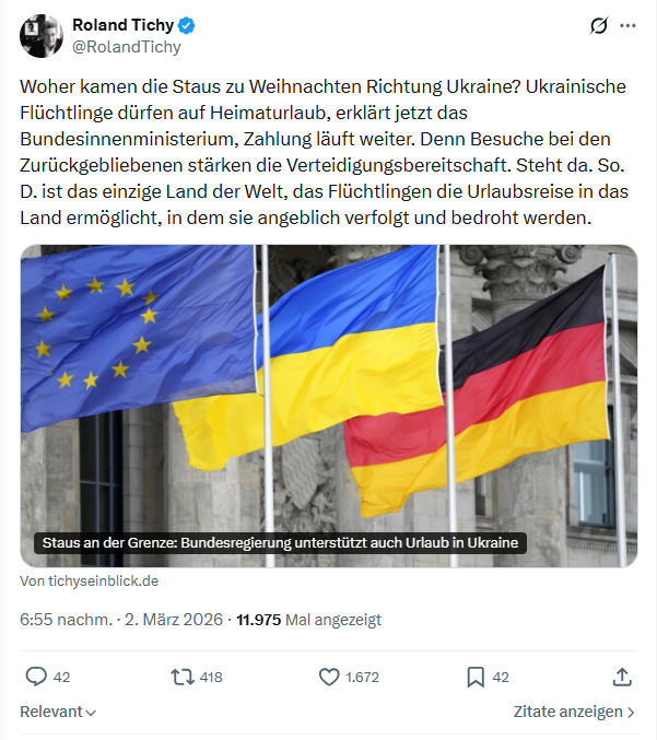 Roland Tichy: Woher kamen die Staus zu Weihnachten Richtung Ukraine...