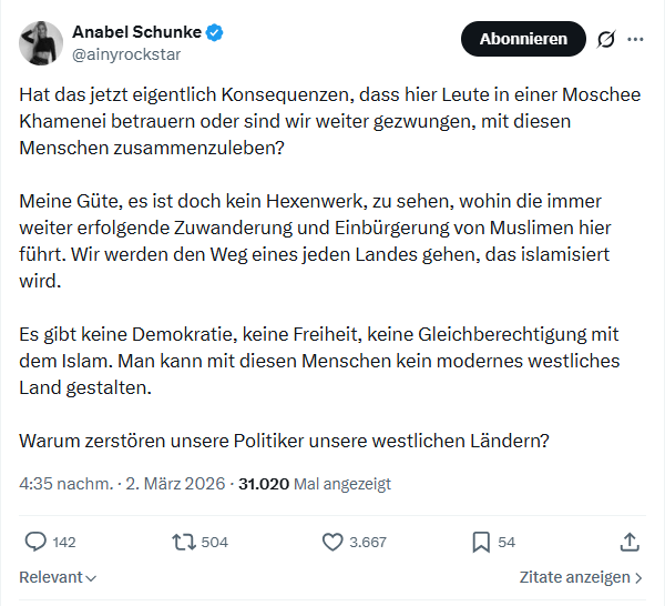 Anabel Schunke: Hat das jetzt eigentlich Konsequenzen...