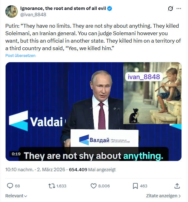 ivan Ignorance: Putin: “They have no limits“...