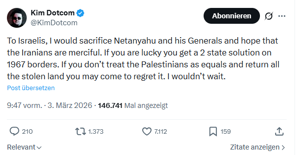 Kim Dotcom: To Israelis, I would sacrifice Netanyahu and his Generals...