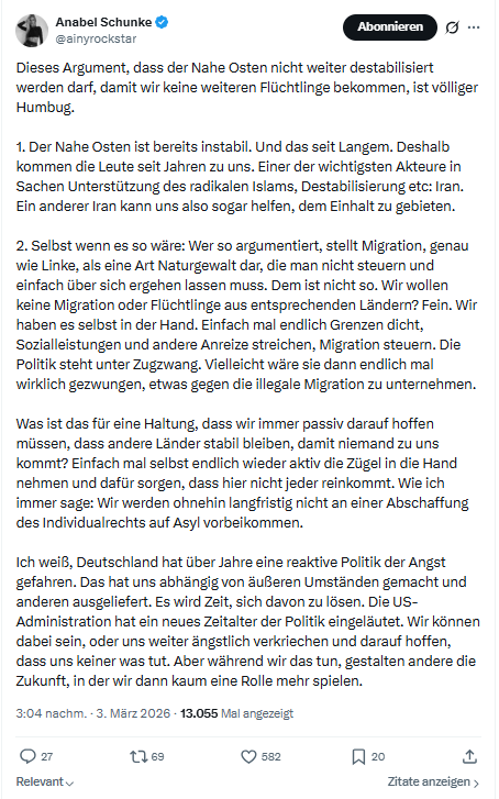Anabel Schunke: Dieses Argument, dass der Nahe Osten...