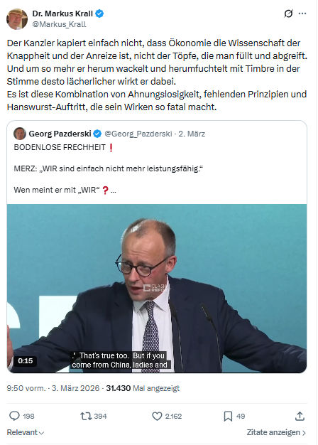 Markus Krall: Der Kanzler kapiert einfach nicht...