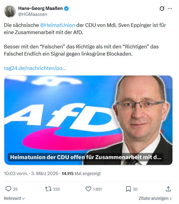 Hans-Georg Maaßen: Die sächsische  @HeimatUnion...