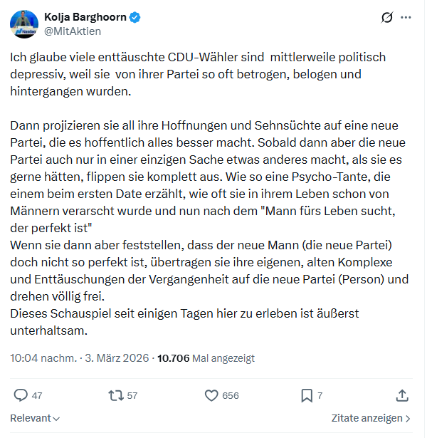 Kolja Barghoorn: Ich glaube viele enttäuschte CDU-Wähler...