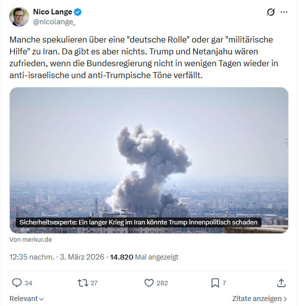 Nico Lange: Manche spekulieren über eine "deutsche Rolle"...
