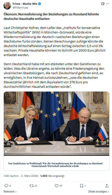 Friedrich Mannus: Ökonom: Normalisierung der Beziehungen...