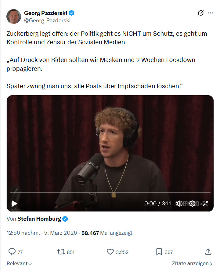 Georg Pazderski: Zuckerberg legt offen...