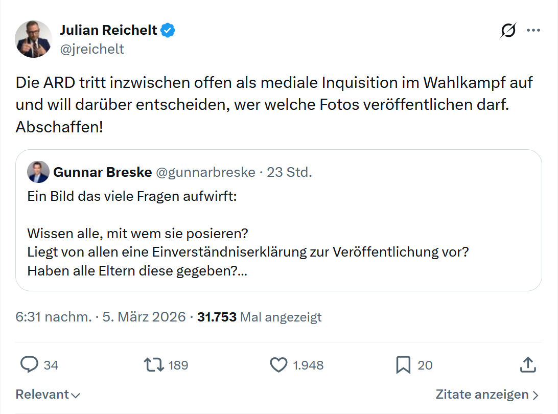 Julian Reichelt: Die ARD tritt inzwischen offen...