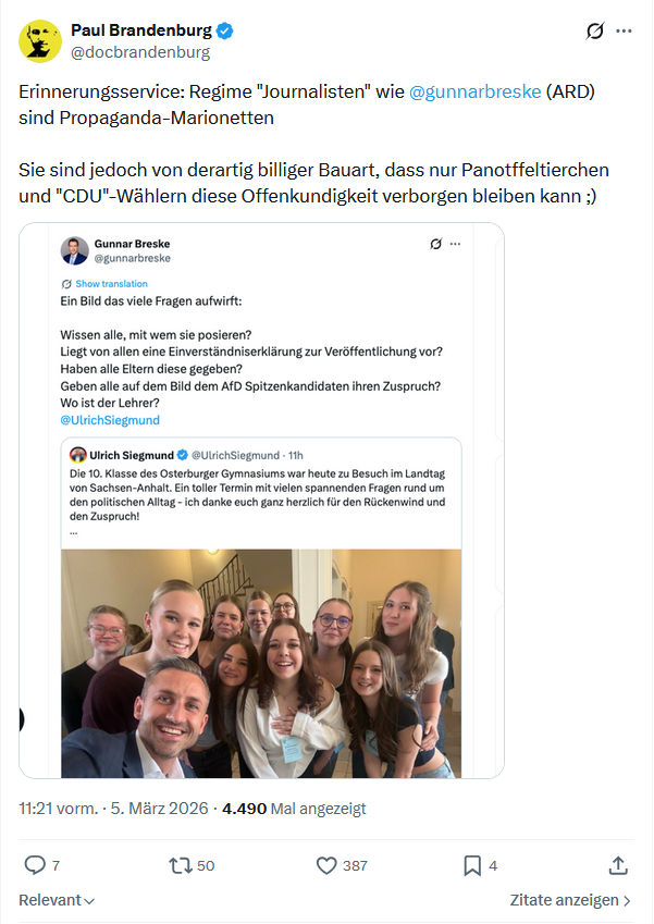 Paul Brandenburg: Erinnerungsservice: Regime "Journalisten" wie @gunnarbreske...