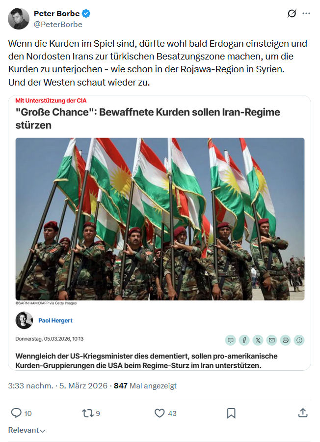 Peter Borbe: Wenn die Kurden im Spiel sind...