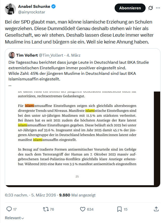 Anabel Schunke: Bei der SPD glaubt man...