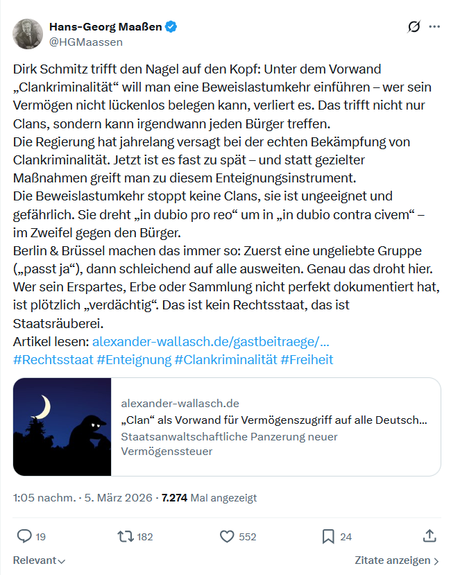 Hans-Georg Maaßen: Dirk Schmitz trifft den Nagel auf den Kopf...