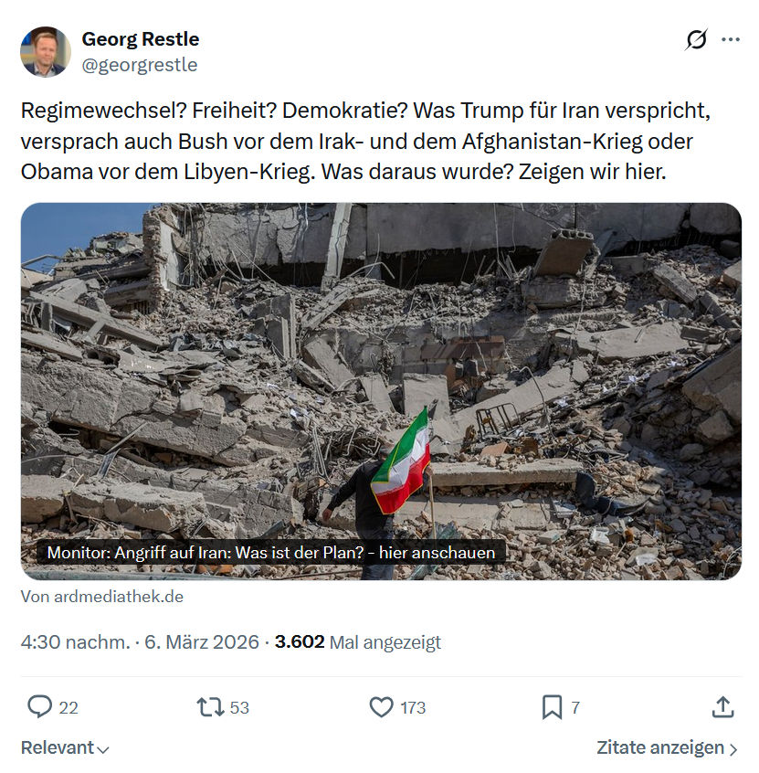 Georg Restle: Regimewechsel? Freiheit? Demokratie...
