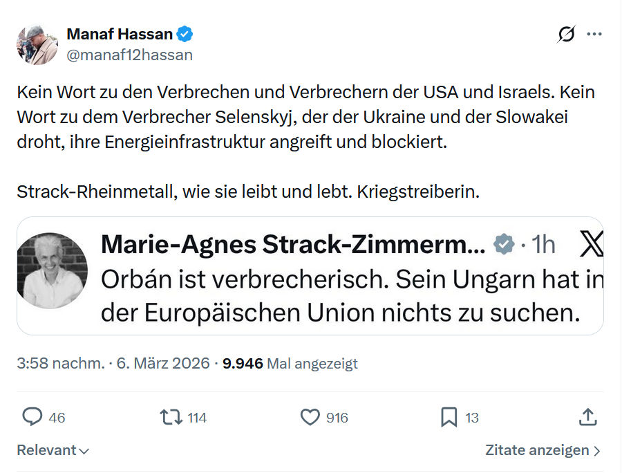 Manaf Hassan: Kein Wort zu den Verbrechen...