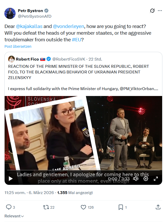Petr Bystron: Dear @kajakallas  and @vonderleyen...