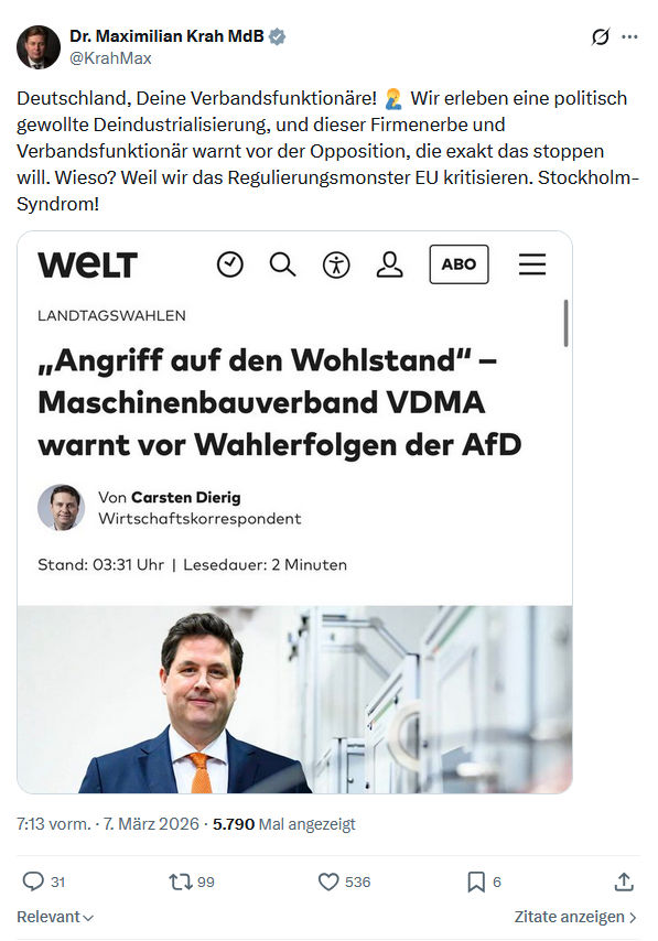 Maximilian Krah: Deutschland, Deine Verbandsfunktionäre...