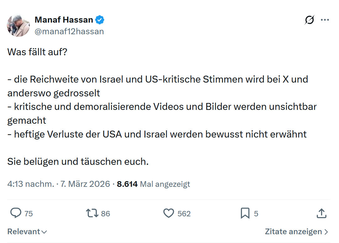 Manaf Hassan: Was fällt auf...