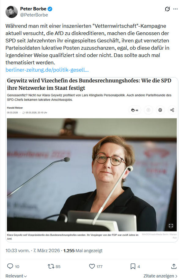 Peter Borbe: Während man mit einer inszenierten...