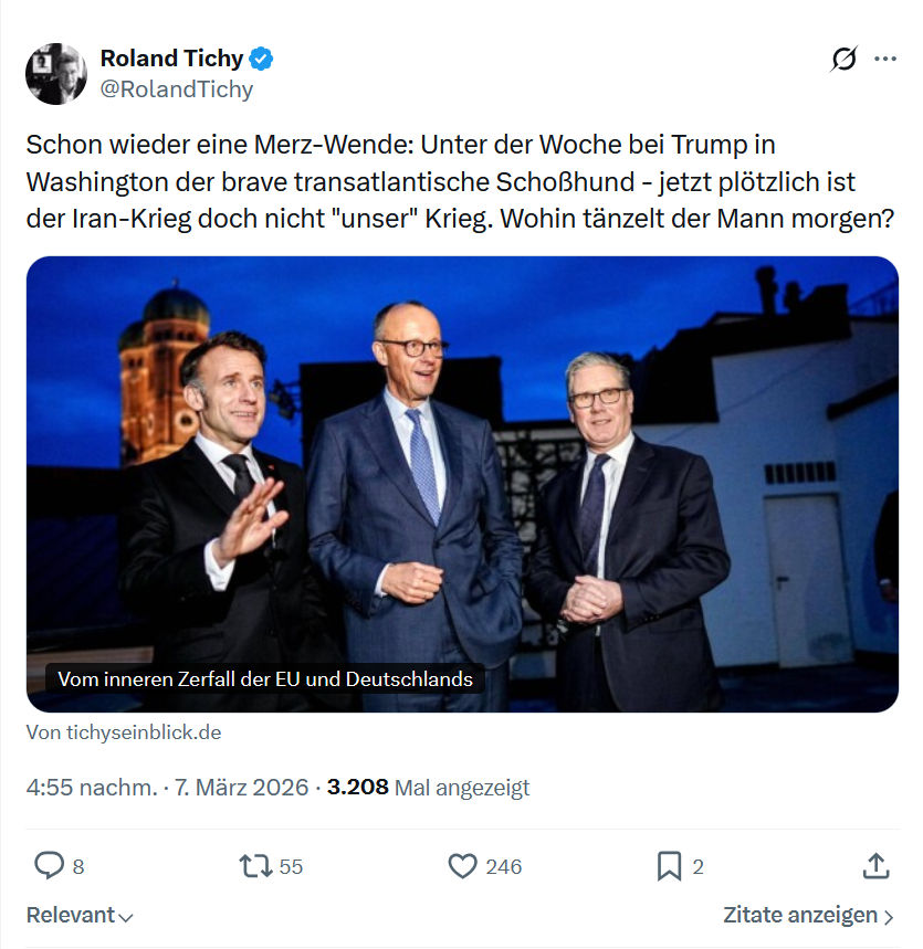 Roland Tichy: Schon wieder eine Merz-Wende...