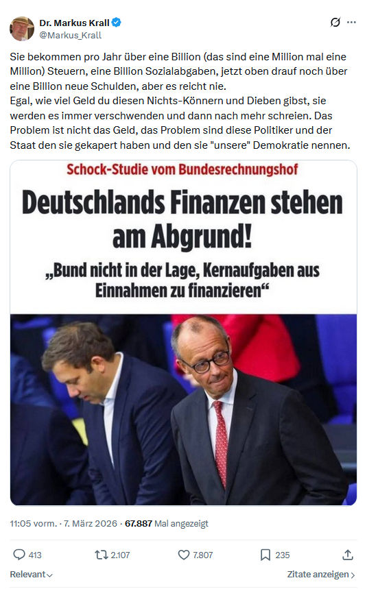 Markus Krall: Sie bekommen pro Jahr über eine Billion...