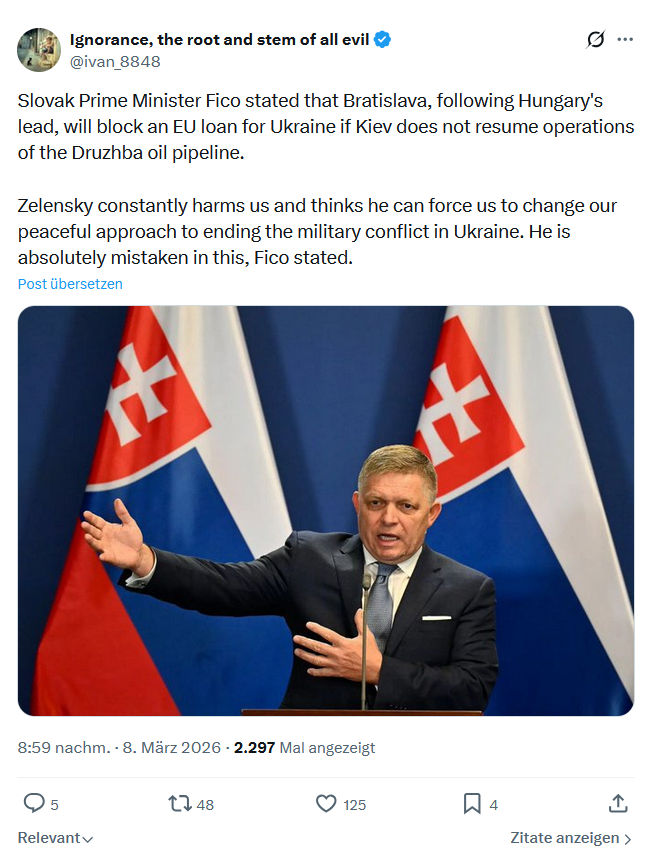 ivan Ignorance: Slovak Prime Minister Fico stated that Bratislava...