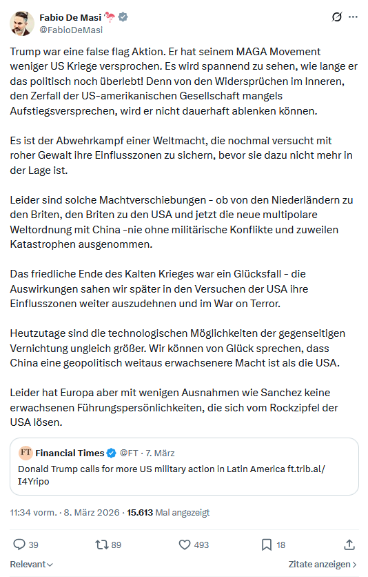 Fabio De Masi: Trump war eine false flag Aktion...