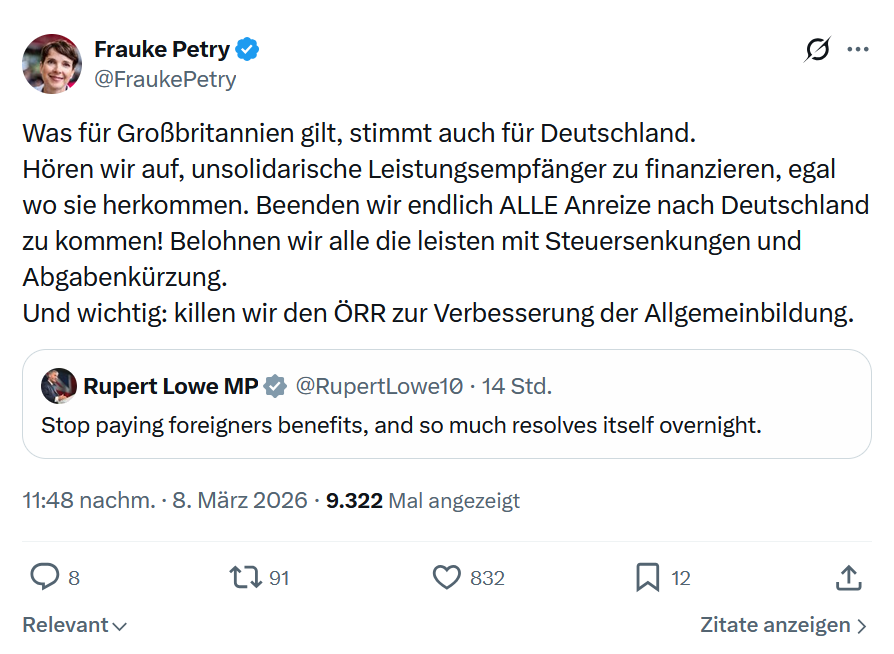 Frauke Petry: Was für Großbritannien gilt...