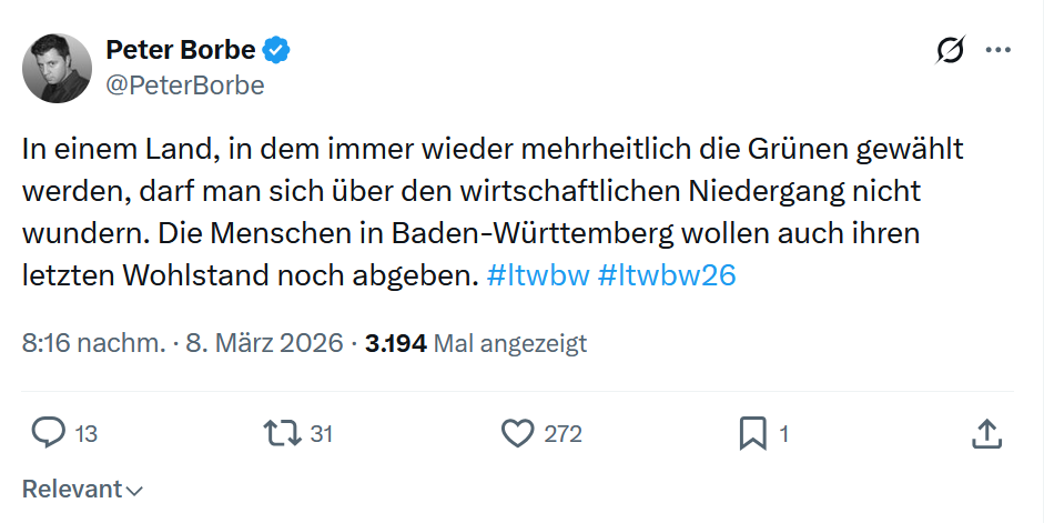 Peter Borbe: In einem Land, in dem immer wieder...
