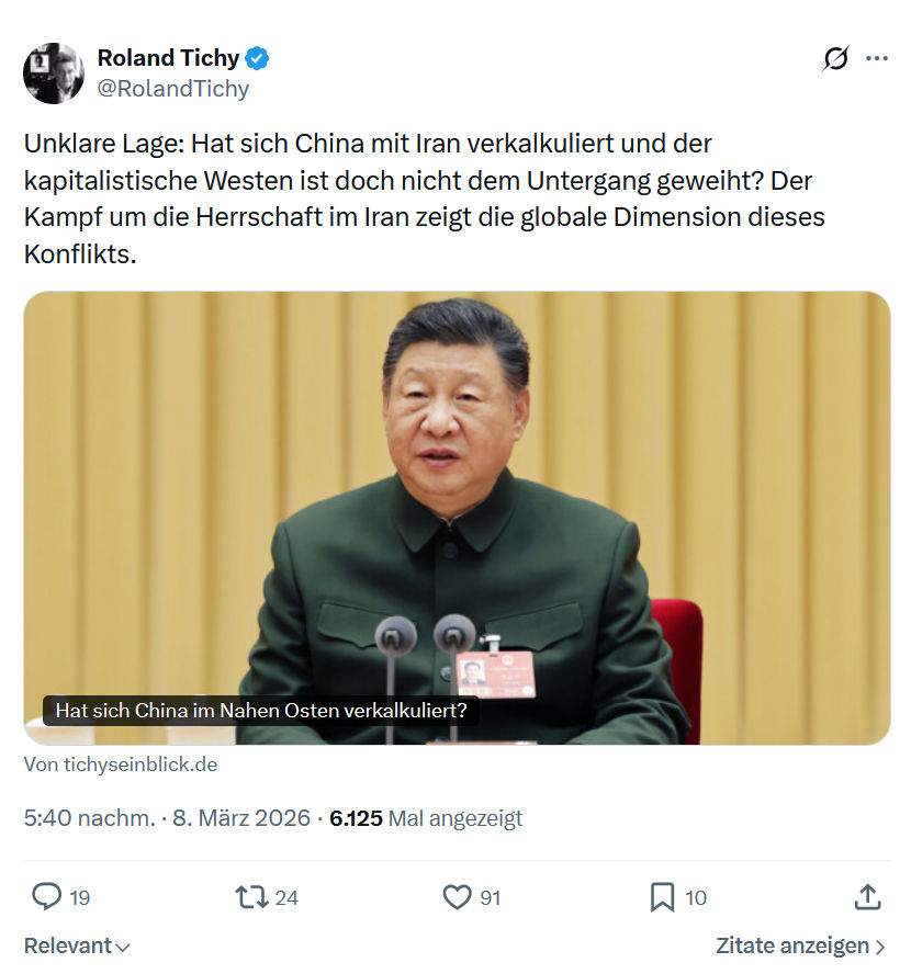 Roland Tichy: Unklare Lage...