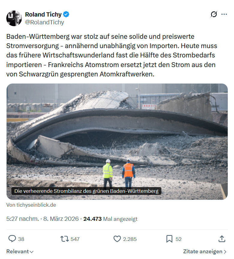Roland Tichy: Baden-Württemberg war stolz auf seine...