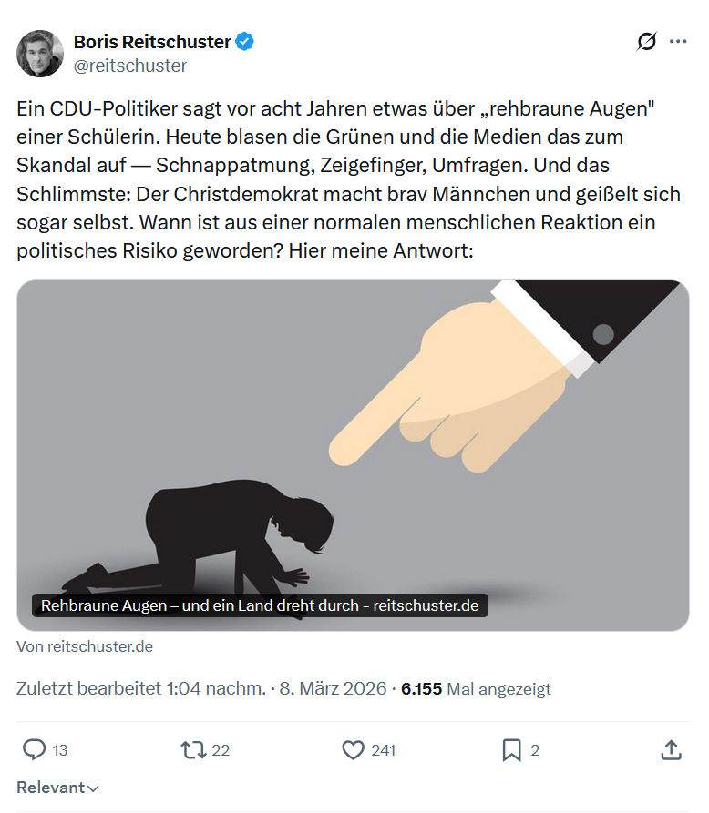 Boris Reitschuster: Ein CDU-Politiker sagt vor acht Jahren...