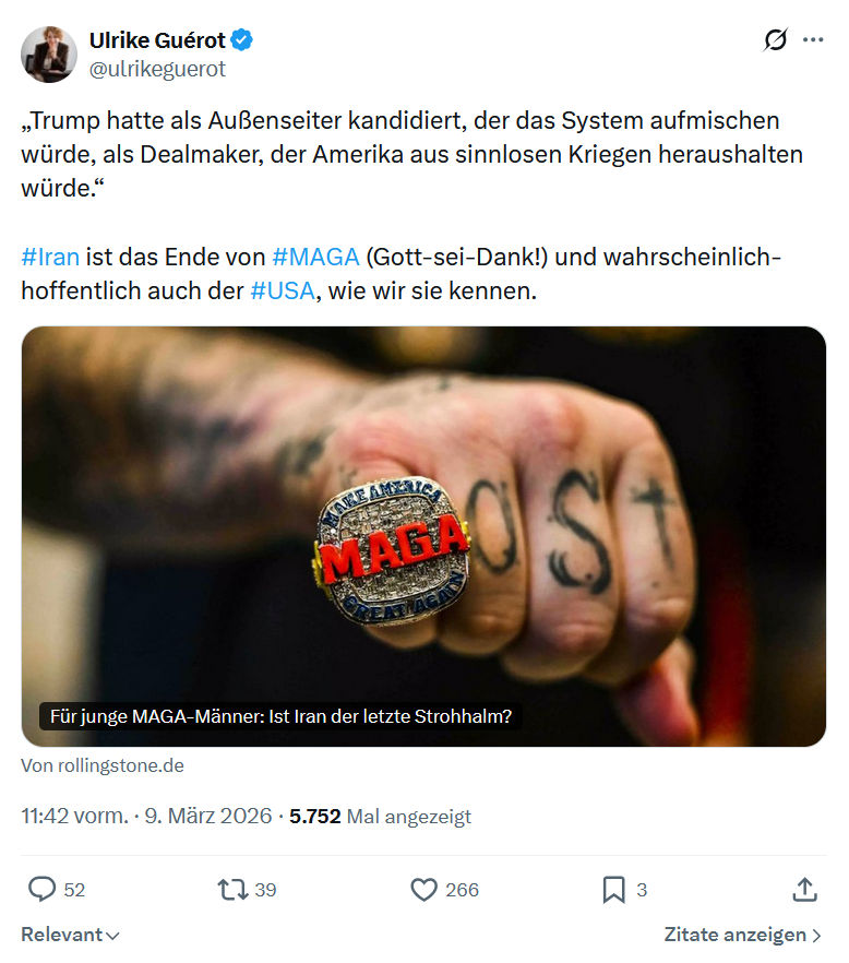 Ulrike Guérot: Trump hatte als Außenseiter kandidiert...
