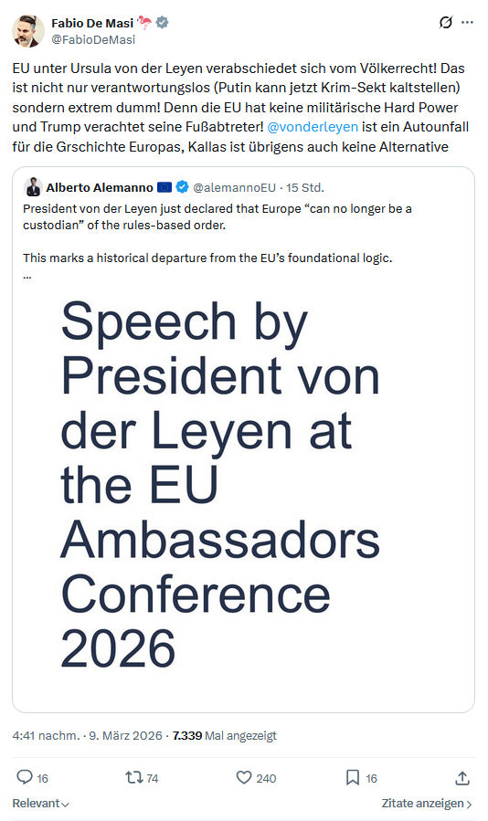 Fabio De Masi: EU unter Ursula von der Leyen...