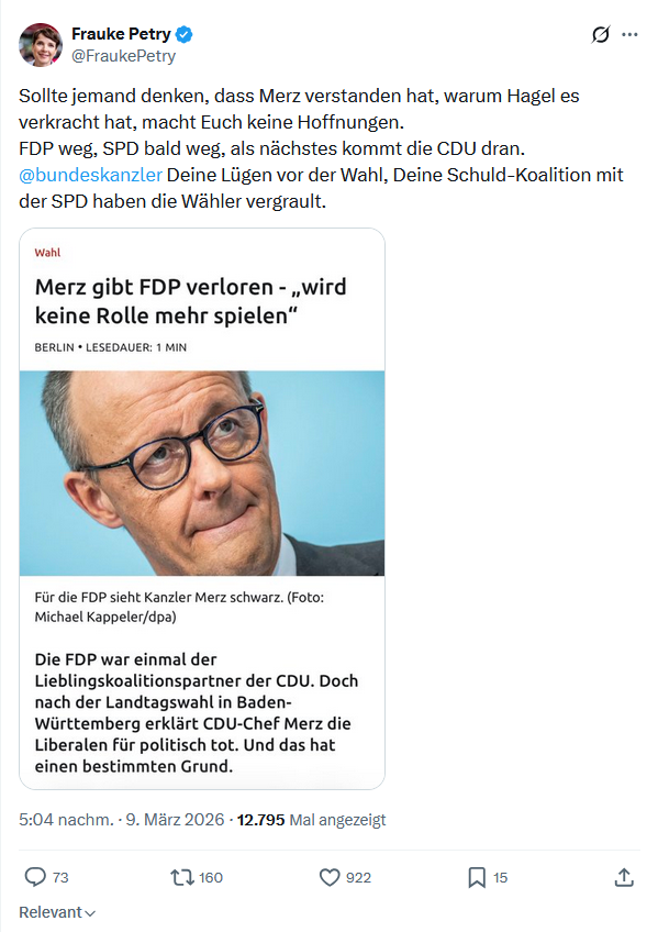Frauke Petry: Sollte jemand denken...