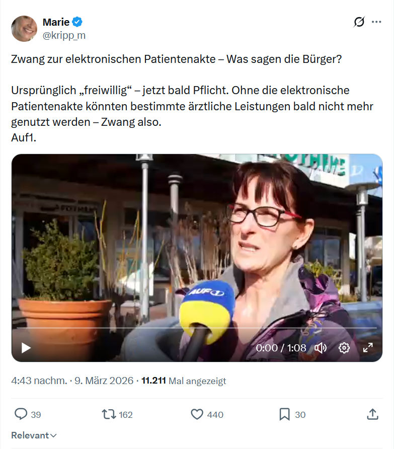 Marie kripp: Zwang zur elektronischen Patientenakte...