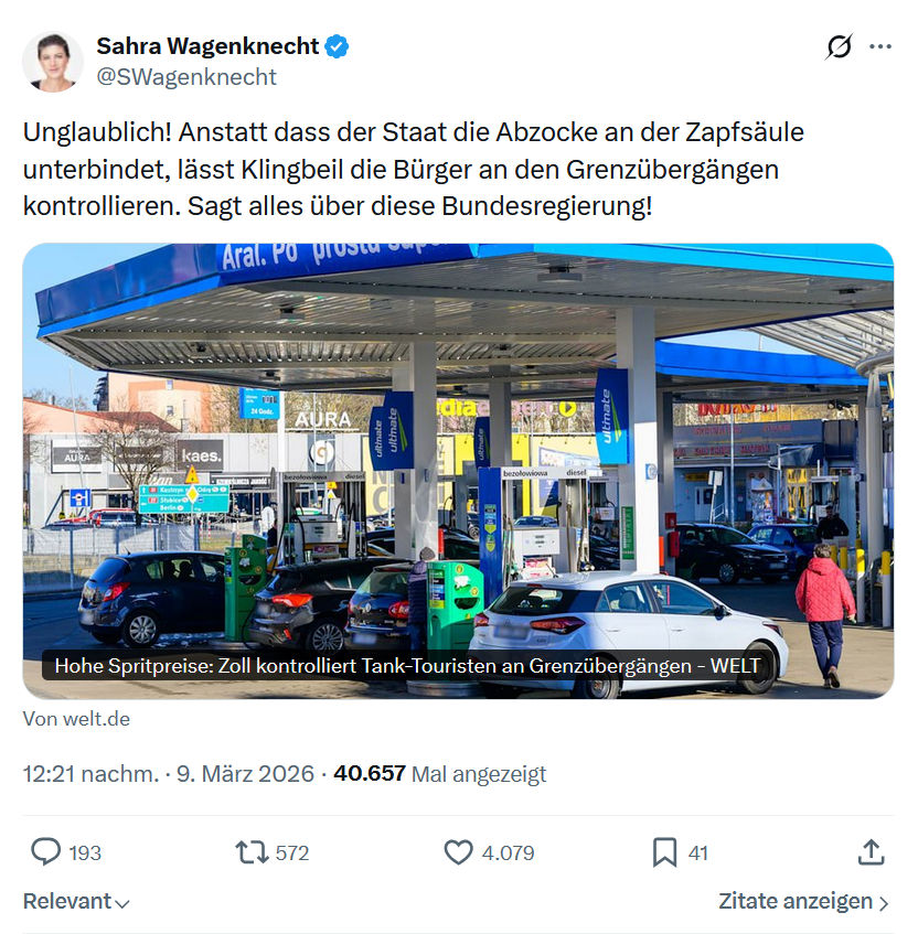 Sahra Wagenknecht: Unglaublich! Anstatt dass der Staat...