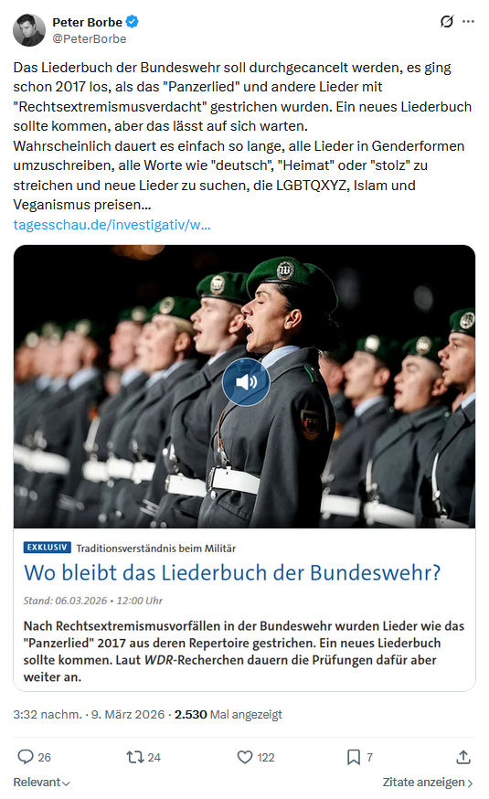 Peter Borbe: Das Liederbuch der Bundeswehr...