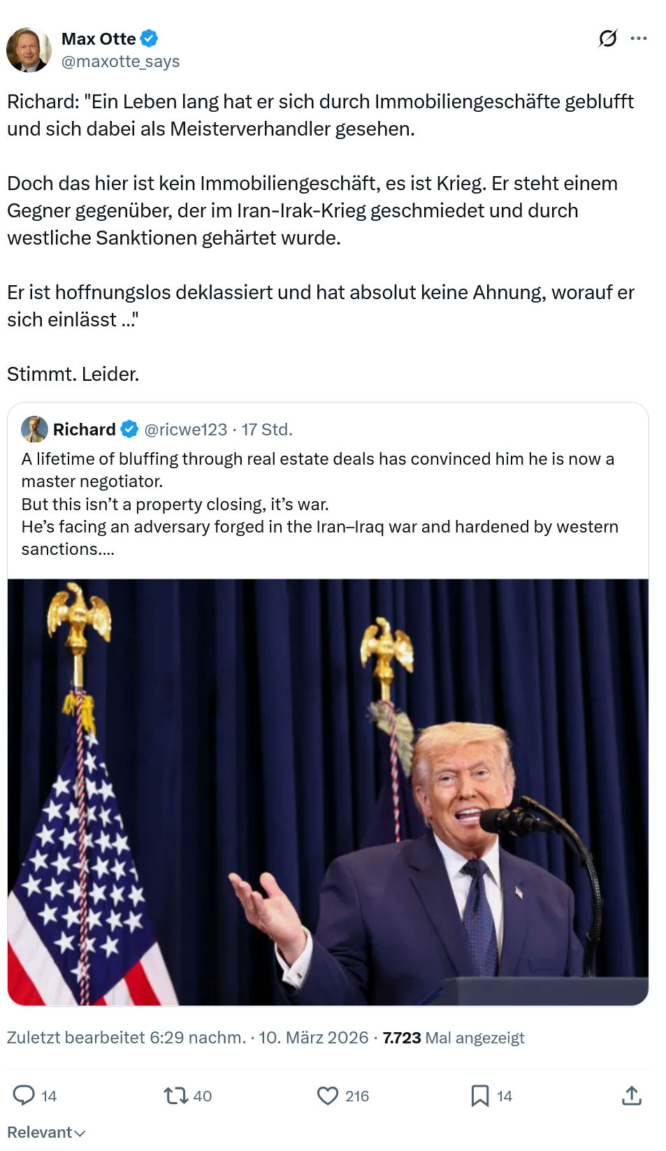 Max Otte: Richard: Ein Leben lang hat er sich durch Immobiliengeschäfte…
