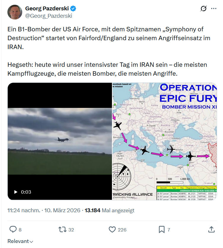 Georg Pazderski: Ein B1-Bomber der US Air Force…