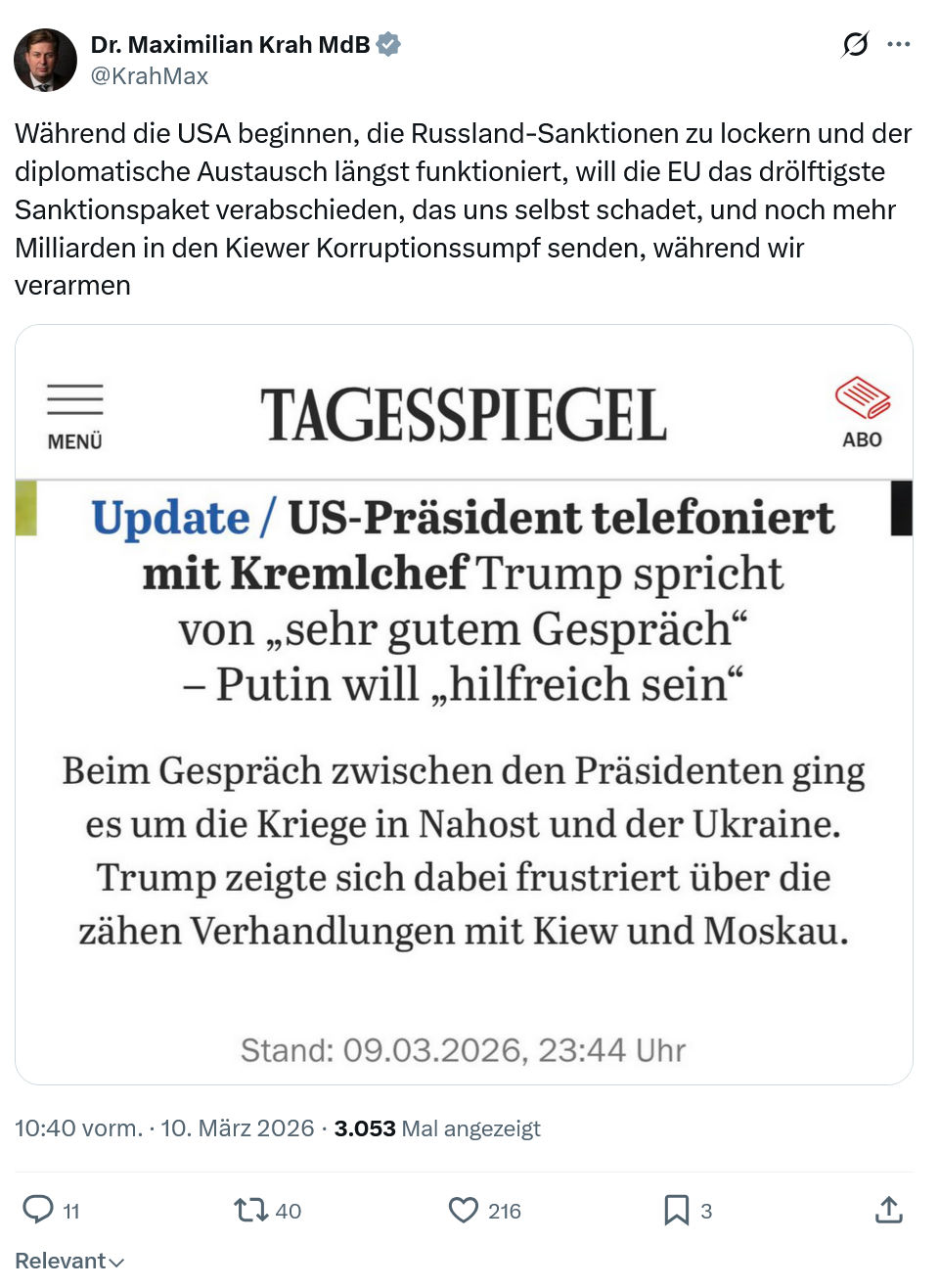 Maximilian Krah: Während die USA beginnen…