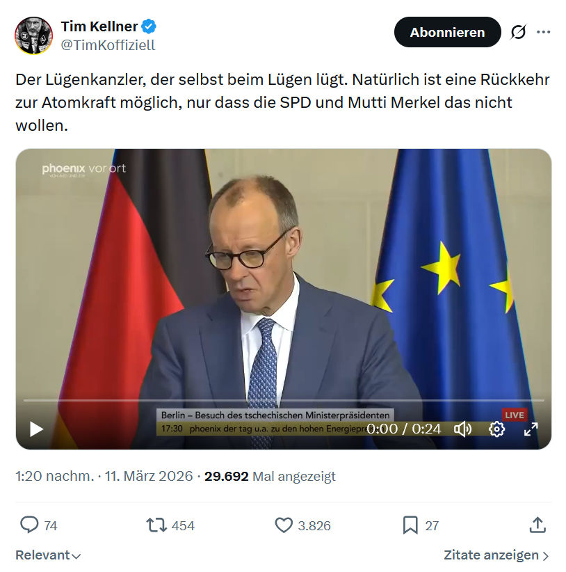 Tim Kellner: Der Lügenkanzler, der selbst beim Lügen lügt…