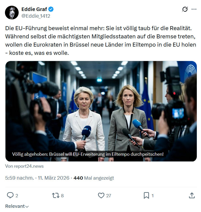 Eddie Graf: Die EU-Führung beweist einmal mehr…