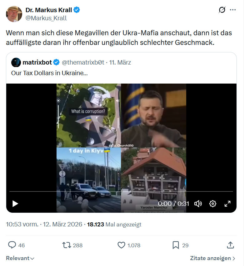 Markus Krall: Wenn man sich diese Megavillen…