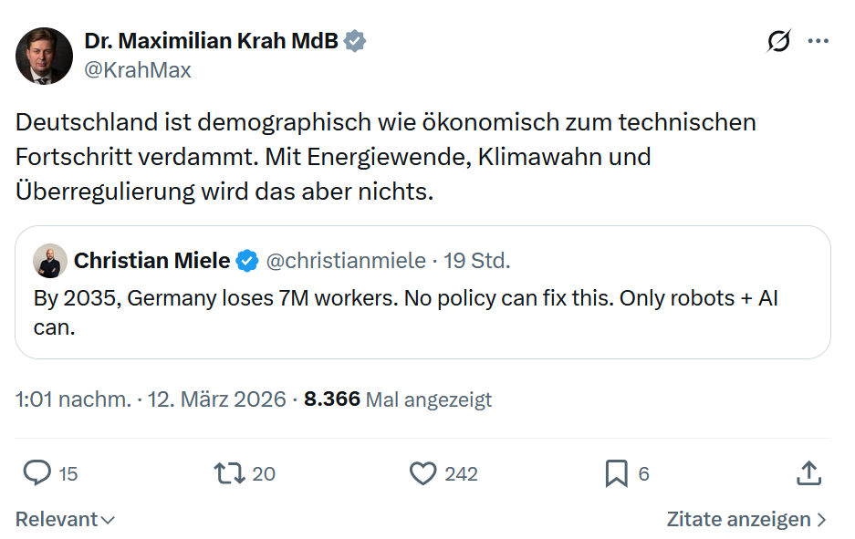 Maximilian Krah: Deutschland ist demographisch wie ökonomisch…