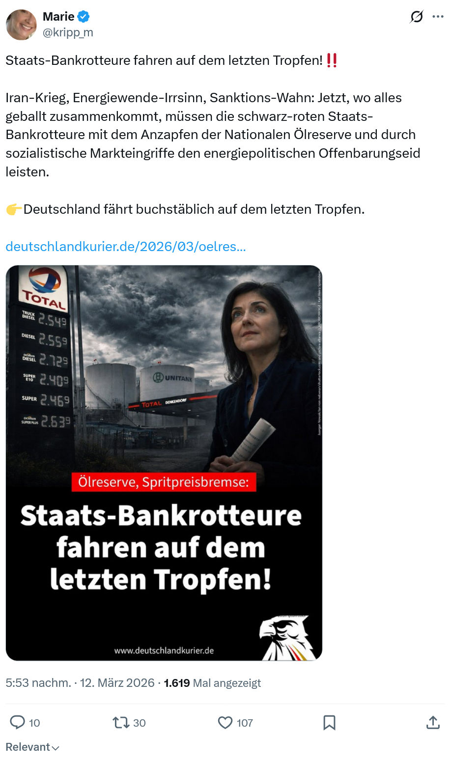 Marie kripp: Staats-Bankrotteure fahren auf dem letzten Tropfen…