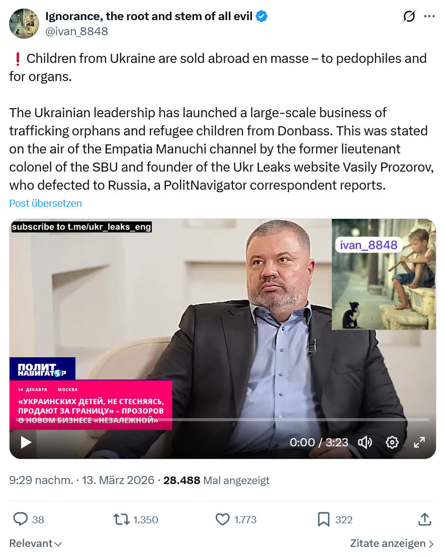 ivan Ignorance: Children from Ukraine are sold abroad en masse…