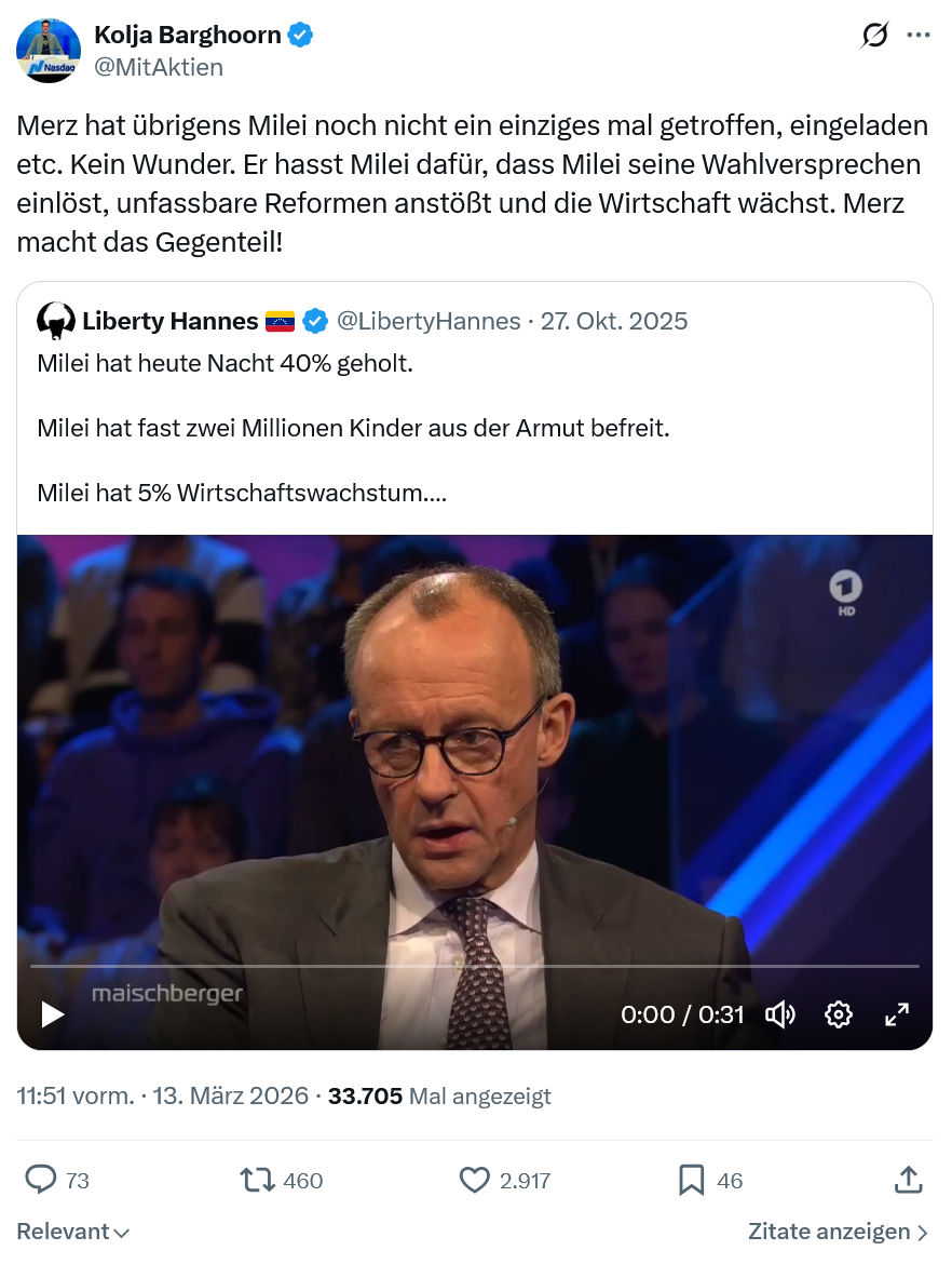 Kolja Barghoorn: Merz hat übrigens Milei…