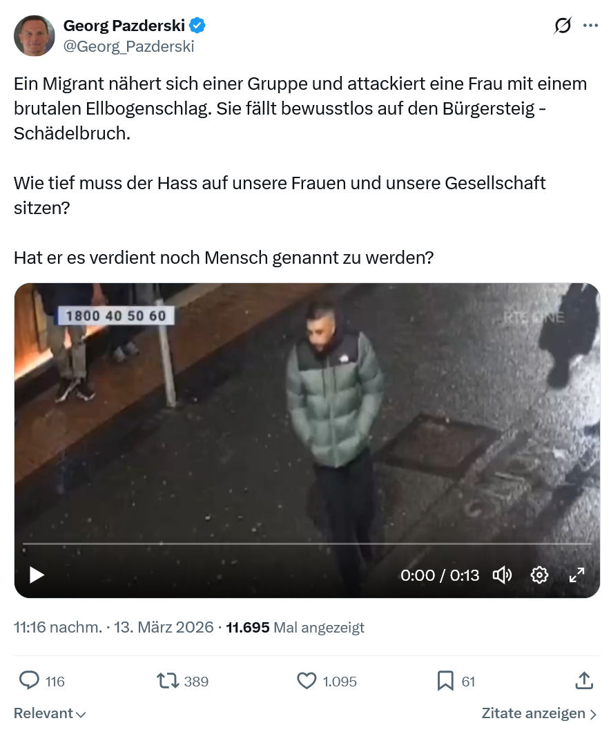 Georg Pazderski: Ein Migrant nähert sich einer…
