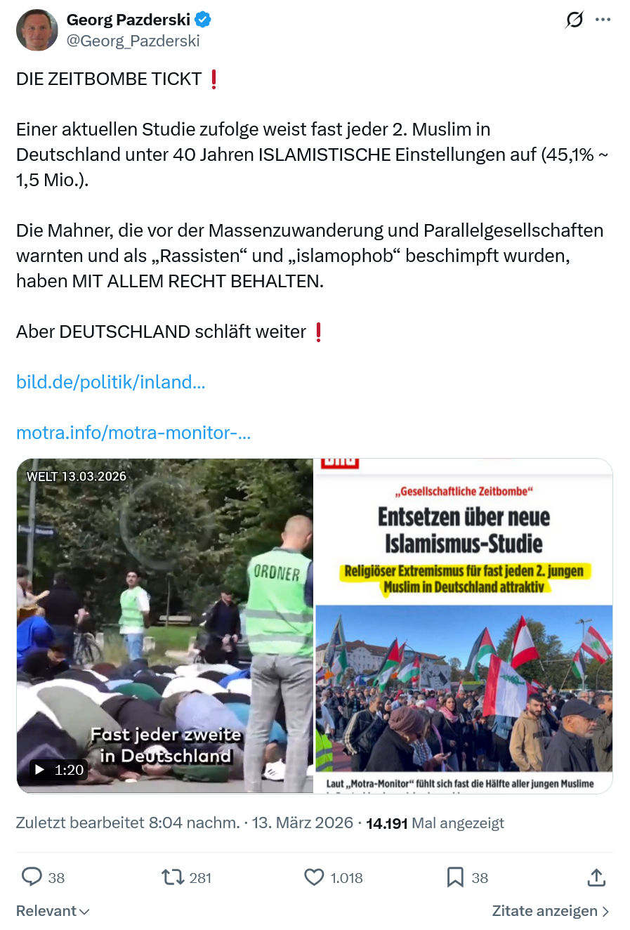 Georg Pazderski: DIE ZEITBOMBE TICKT…
