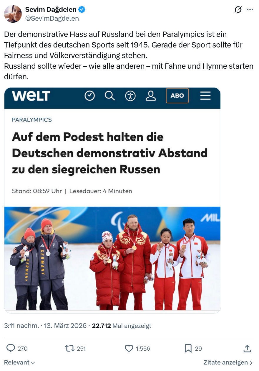 Sevim Dagdelen: Der demonstrative Hass auf Russland…